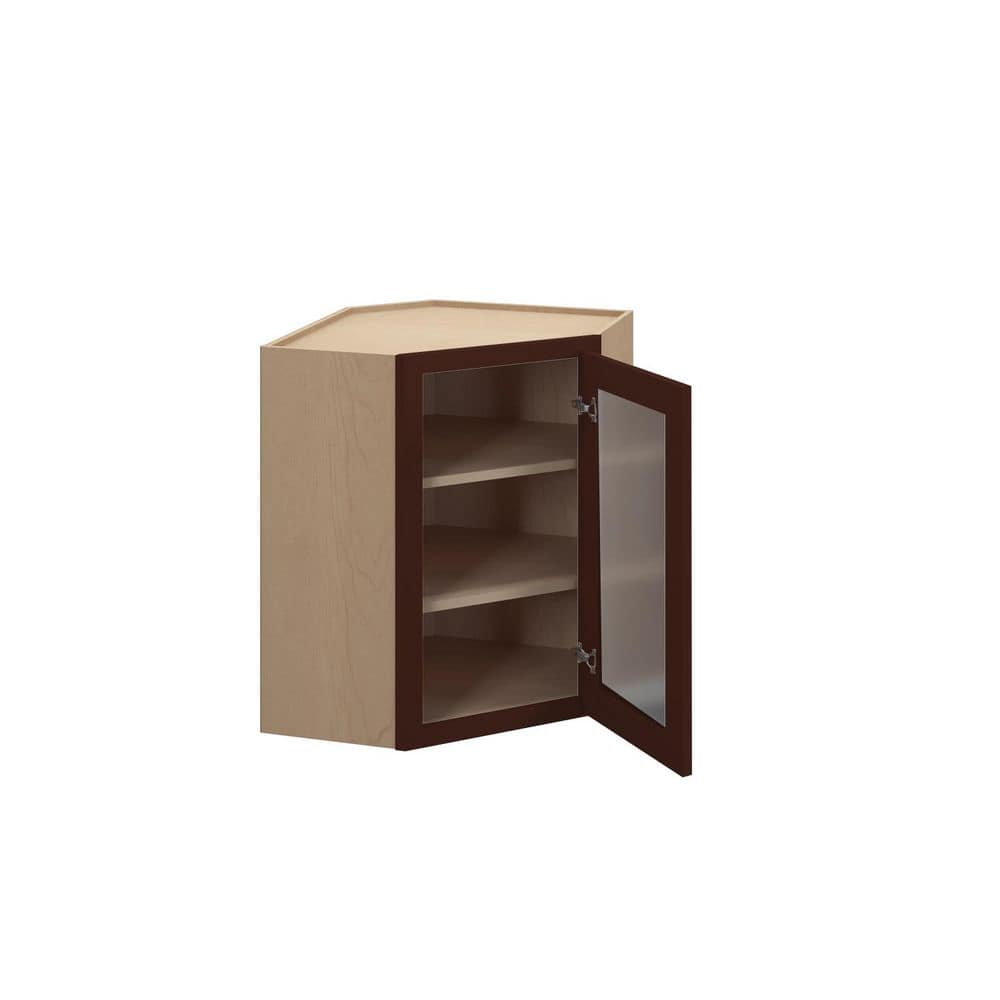 Charlotte Raised 24 in. W x 36 in. H x 12 in. D in Bordeaux Plywood Assembled Frosted Glass Wall Corner Diagonal price history on PriceWatchPro