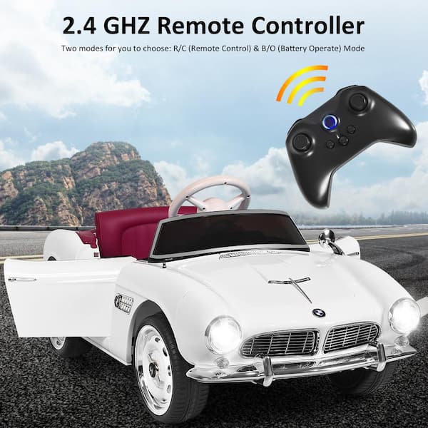 12V BMW 507 Licensed Electric Kids Ride Outdoor Car RC w/Music & Lights White 