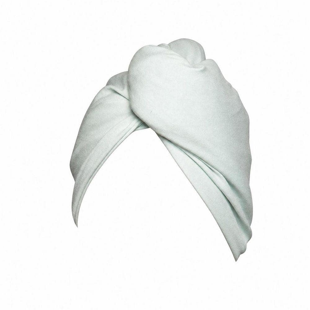 Sage Hair Drying Turban Bath Accessory Type, Soft Lightweight Towel Wrap with Button for Long Hair, Frizz Control