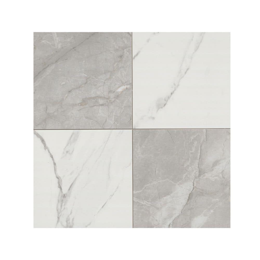 Calacatta Grigio Porcelain Floor and Wall Tile 24 in. x 24 in. Checkerboard Gray and White Matte (15.5 sq. ft./ Case) price history on PriceWatchPro