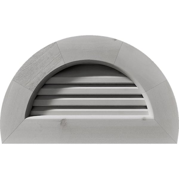 41 in. x 23 in. Half Round Primed Smooth Western Red Cedar Wood Paintable Gable Louver Vent