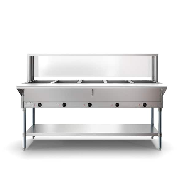Koolmore 21 Qt. Stainless Steel Buffet Server with 5 Serving Sections and Protective Guard