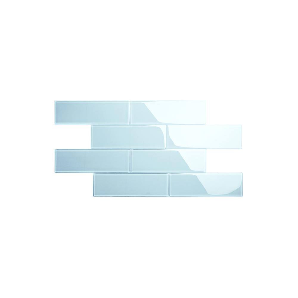 Morning Sky Blue 4" x 12" Glass Subway Wall Tile