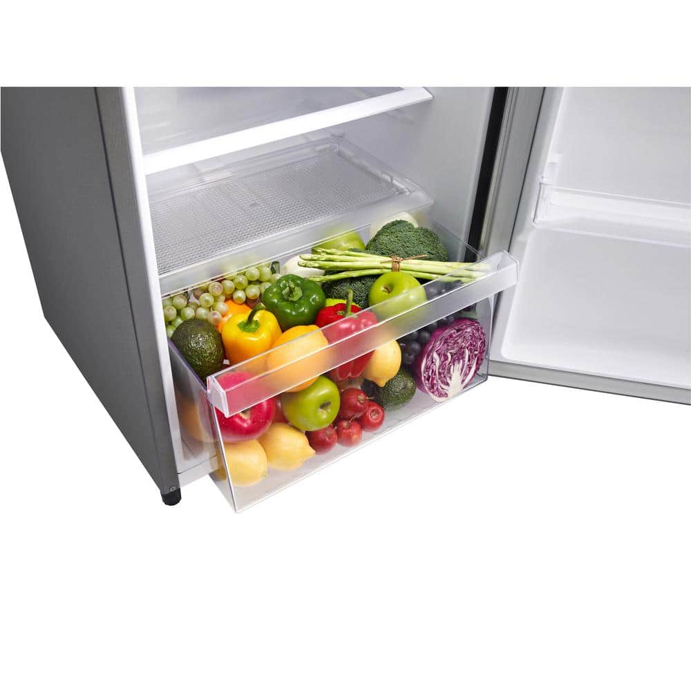 Compact Platinum Silver Single Door Refrigerator with Energy Star