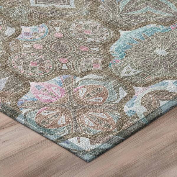 Chantille Machine Washable Indoor/Outdoor Abstract ACN2879 Brown 10 ft. x 14 ft. Area Rug