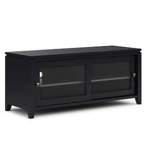 Cosmopolitan SOLID WOOD 48 in. Wide Contemporary TV Media Stand in Black For TVs up to 55 in.