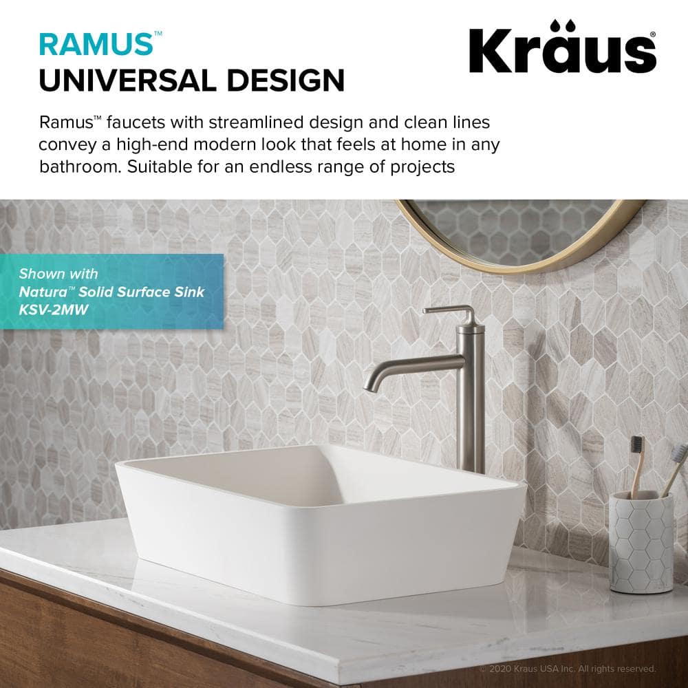 Brushed Nickel Stainless Steel Single Handle Vessel Sink Faucet