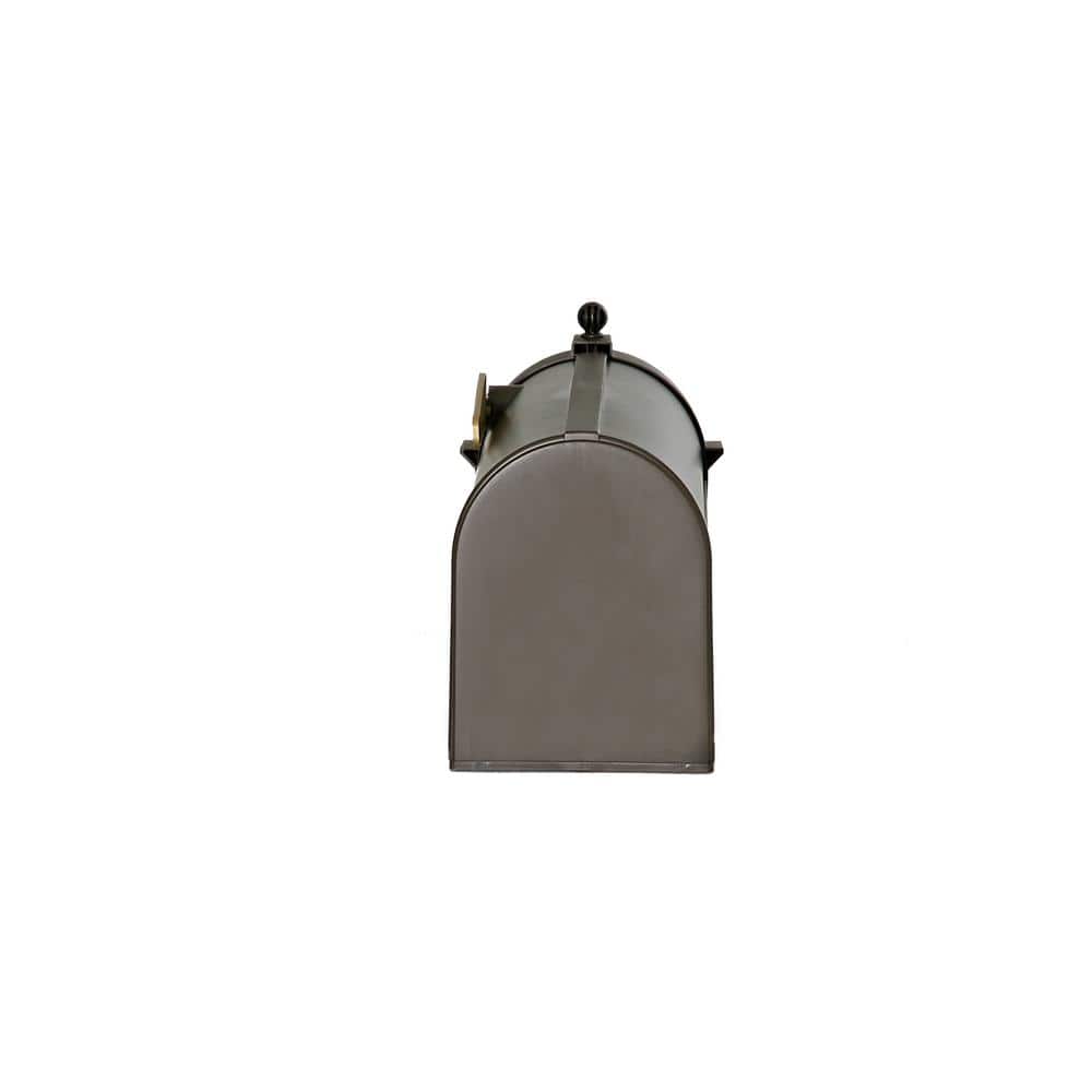 Ambrose Large Bronze Plastic Post Mount Mailbox
