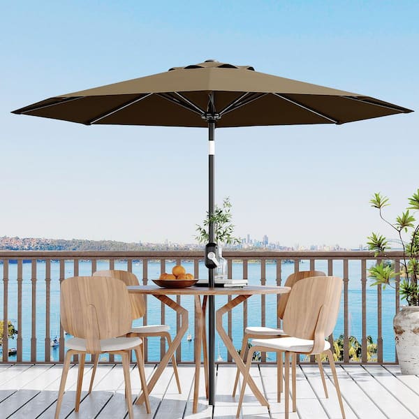 10 foot round wood patio umbrella at aldi Garvee 10FT Outdoor Table Umbrella with 8 Sturdy Ribs Cross base is included. Aldi Patio Umbrella 2024 |
