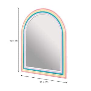 Medium Arched Wood Framed Rainbow Mirror (24 in. W x 30 in. H)