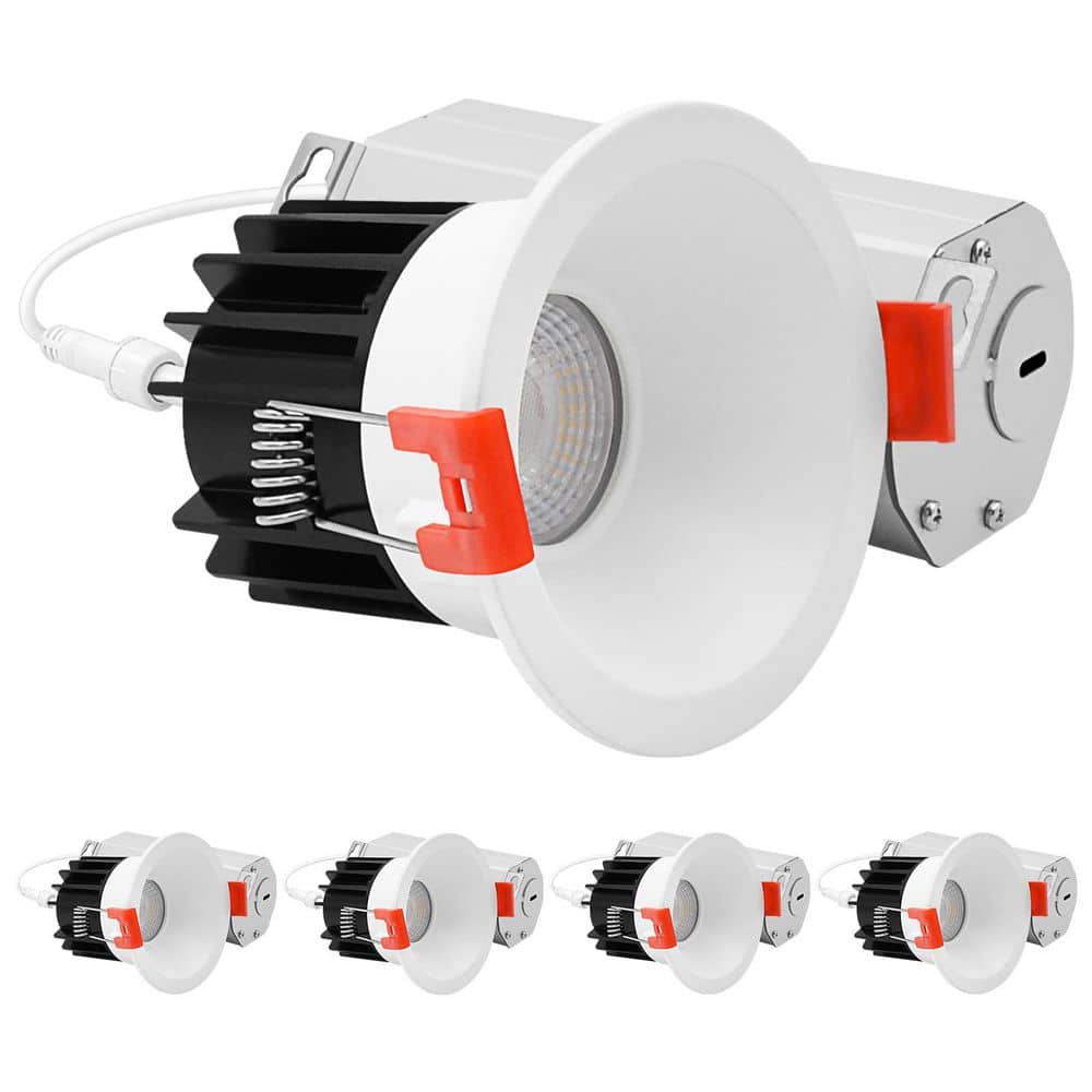 2 in. Integrated LED Regressed Light with Round White Narrow Trim, 5CCT, 8W, 600LM, 60° Beam, Dimmable, 120V 4-Pack price history on PriceWatchPro