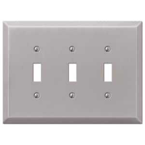 Oversized 3 Gang Toggle Steel Wall Plate - Brushed Nickel