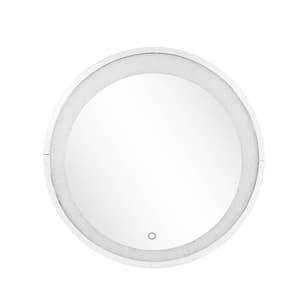 Noralie 2 in. x 39 in. Glam Round Framed Clear Decorative Mirror