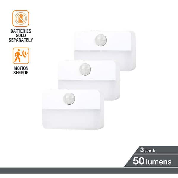 2.5 in. Battery Powered 3000K Integrated LED Path Night Light, Motion Sensor, (3-Pack)