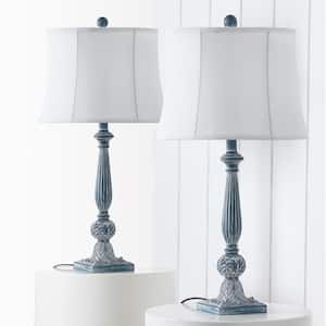 Salem 27 .5 in. Green Table Lamp Set With White Shade (Set of 2)