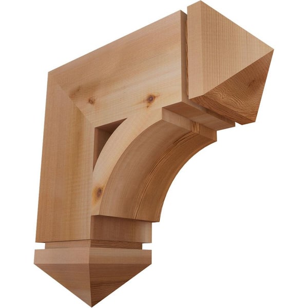 Ekena Millwork 5.5 in. x 18 in. x 18 in. Western Red Cedar Thorton Arts and Crafts Smooth Bracket