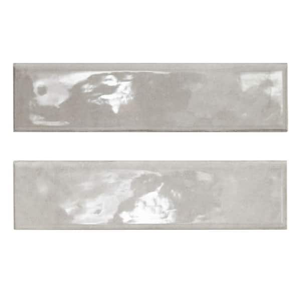 MSI Lakeview Renzo Sterling Bullnose 3 in. x 12 in. Glossy Ceramic