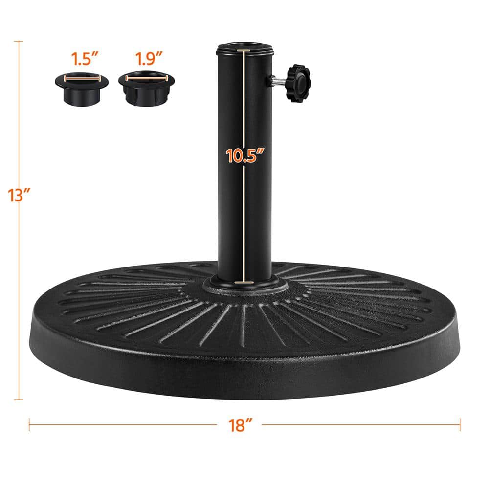 Black Metal Outdoor Patio Umbrella Base Stand