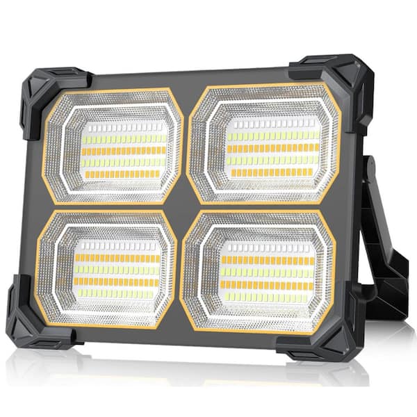 120-Volt LED Solar Portable Light, 20000 Lumen Magnetic Work Lights, 326 LED Battery Work Lights w/ Stand 5-Lights Modes