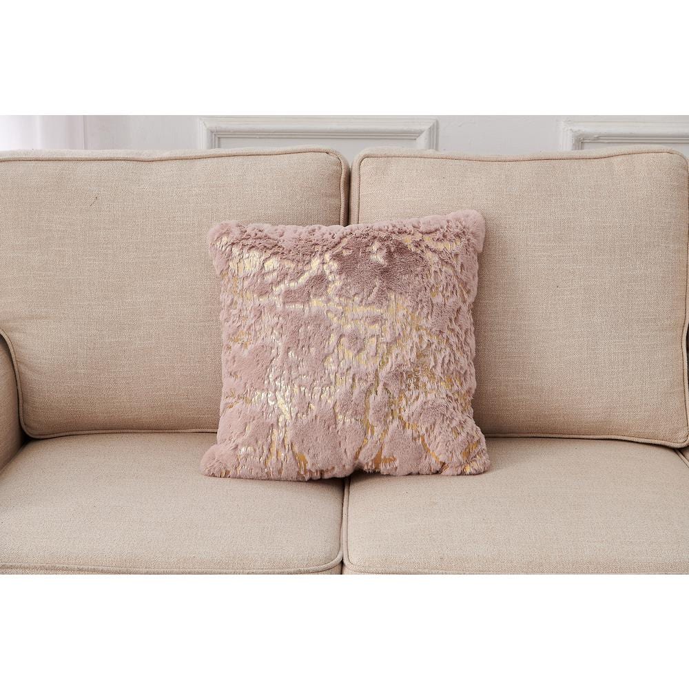 NUBE Agnes Beige Chinchilla Faux Fur Throw Pillow (18 in. x 18 in.)  PIL-RSPBG5050 - The Home Depot