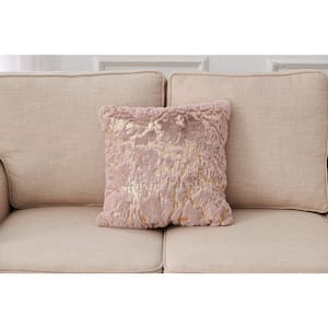 Agnes Luxury Chinchilla Faux Fur Gilded Pillow (22 in. x 22 in.)