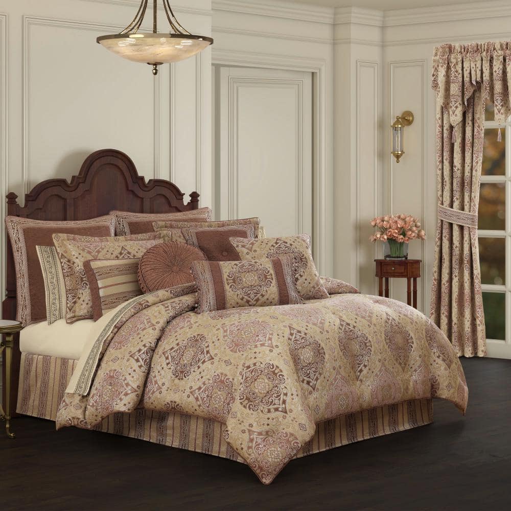 Wallace Terracotta Polyester Queen 4Pc. Comforter Set