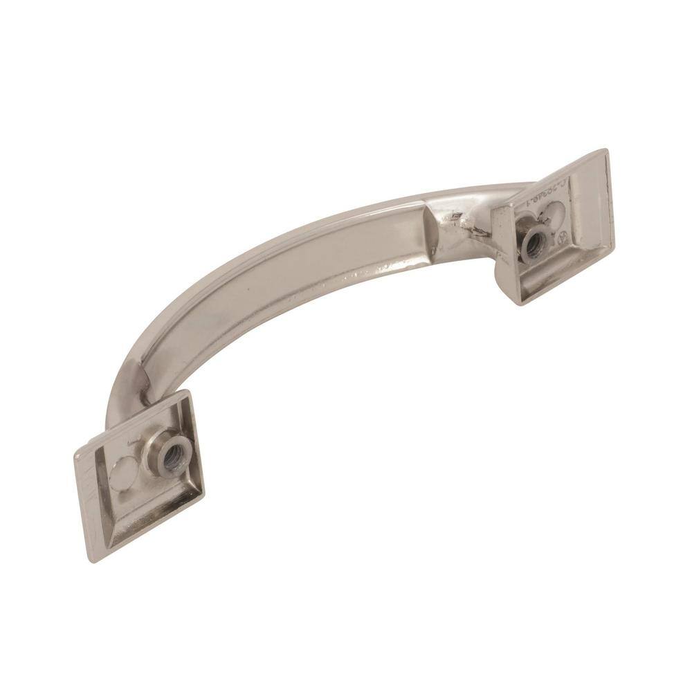 Polished Nickel 3-Inch Transitional Cabinet Pull with Mounting Hardware