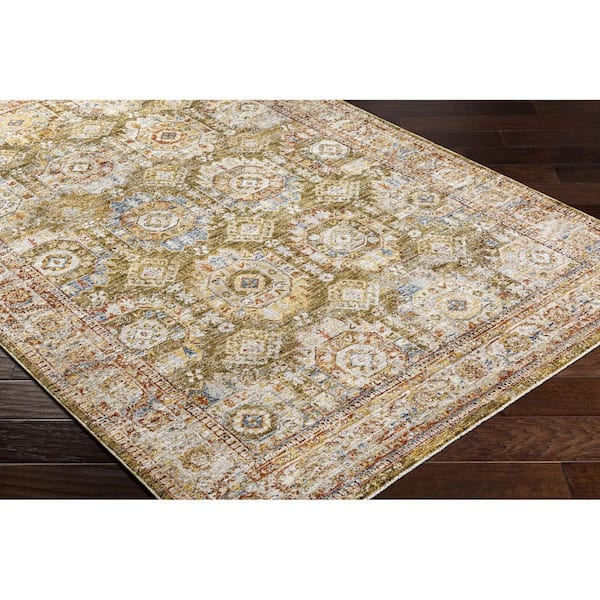Mona Lisa Light Sage Traditional Border 12 ft. x 15 ft. Area Rug