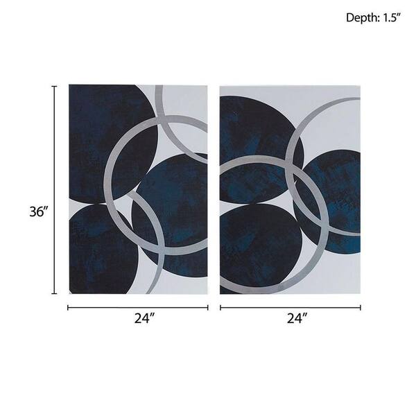 Unframed Silver Foil Abstract 2-Piece Canvas Wall Art Print Set 24
