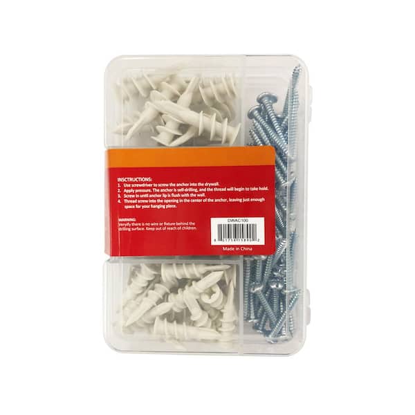for Picture hanging,heavy items shelves,curtain rod Drywall Anchors Heavy Duty Drywall Anchor Variety Pack Set for Walls and Ceilings MYTOW Self Drilling Drywall Anchor Assortment Kit 102pcs,pack