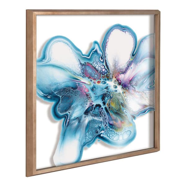 Kate and Laurel Blake "Indigo Blooms" by Xizhou Xie Framed Art Print 24 in. x 24 in.