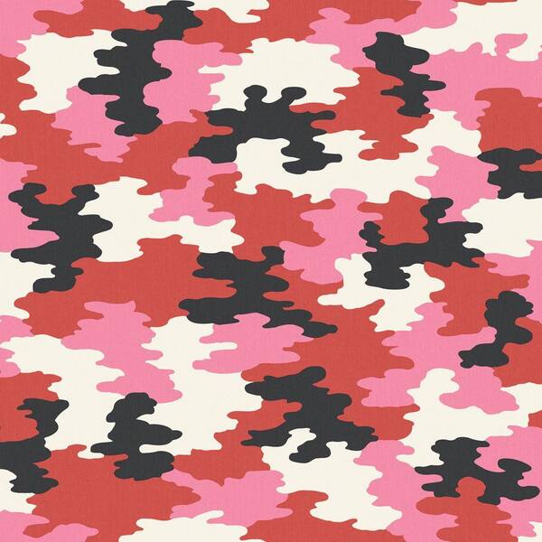 The Wallpaper Company 56 sq. ft. Bright Pink Camouflage Wallpaper