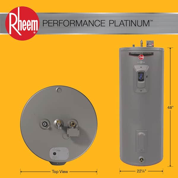Rheem - Gladiator 50 Gal. Medium 12-Year 5500-Watt Double Element Smart Electric Water Heater w/ Leak Detection and Auto Shutoff
