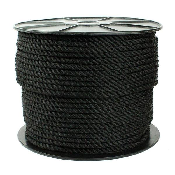 Crown Bolt 3/8 in. x 550 ft. Twisted Nylon Rope in Black