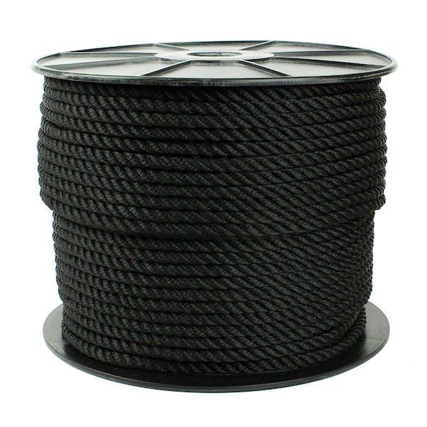 Everbilt 1/2 in. x 300 ft. Nylon Twist Rope, Black 70440 - The