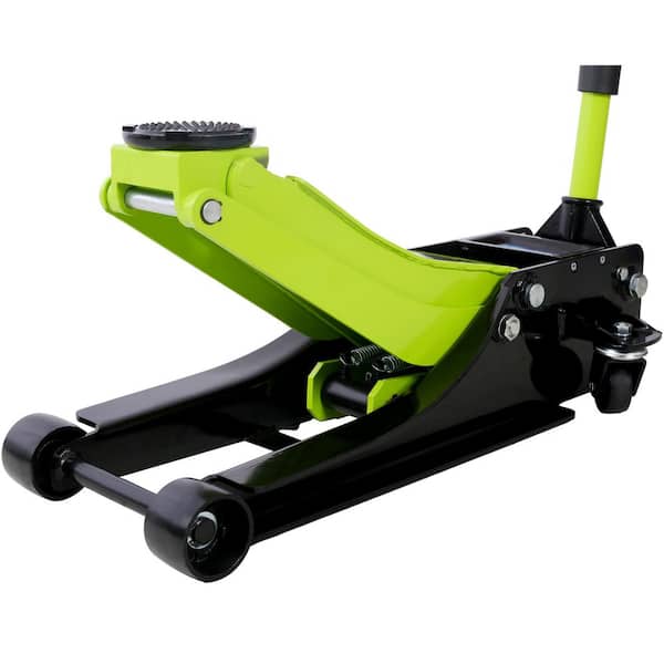 Amucolo 3.5-Ton Green Low Profile Heavy-Duty Steel Floor Jack with Dual Piston Quick Lift Pump, Truck Hydraulic Jack (4-21 in.)