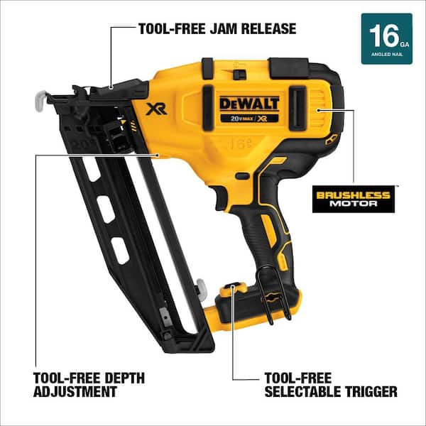 20V MAX Lithium-Ion 16-Gauge Cordless Angled Nailer and (1) 20V MAX 5.0Ah Lithium-Ion Battery