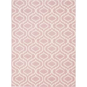 Jubilant Pink 6 ft. x 9 ft. Moroccan Farmhouse Area Rug