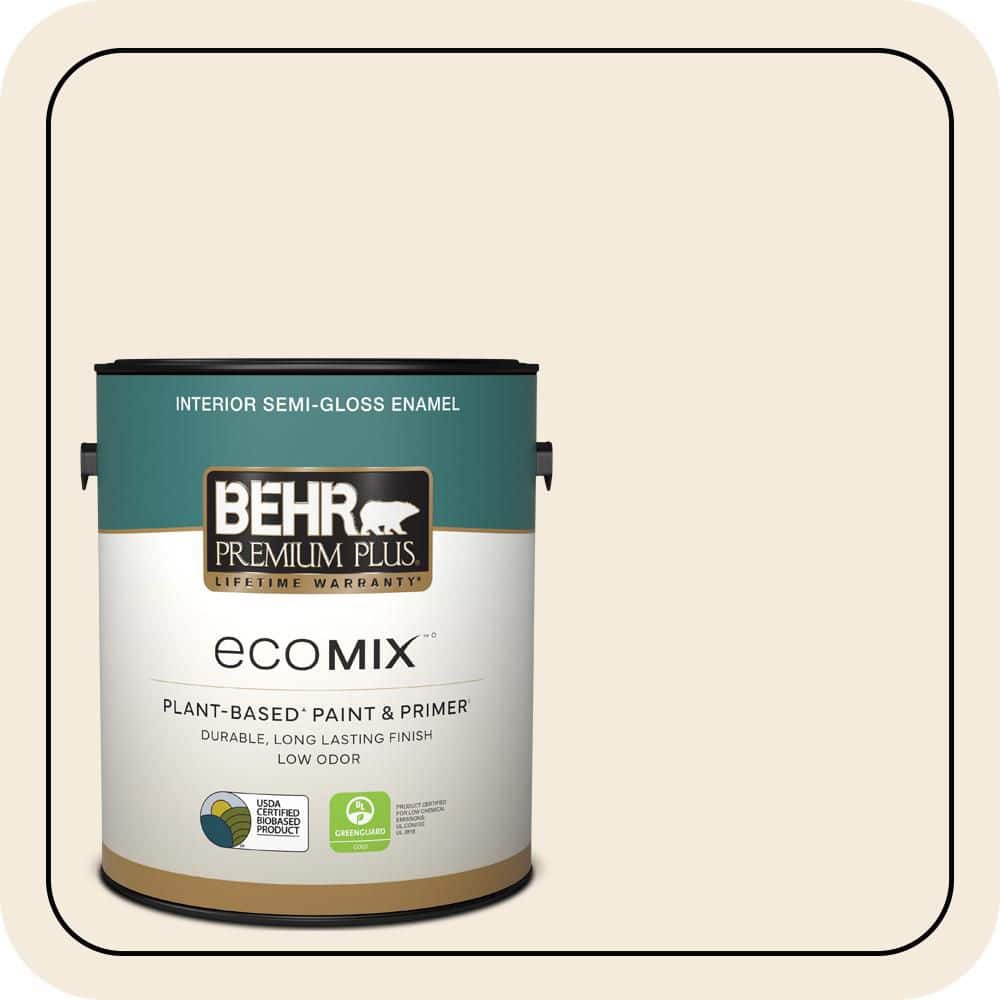 1 gal. #PPU5-10 Heavy Cream Semi-Gloss Enamel EcoMix Plant-Based Interior Paint & Primer price history on PriceWatchPro