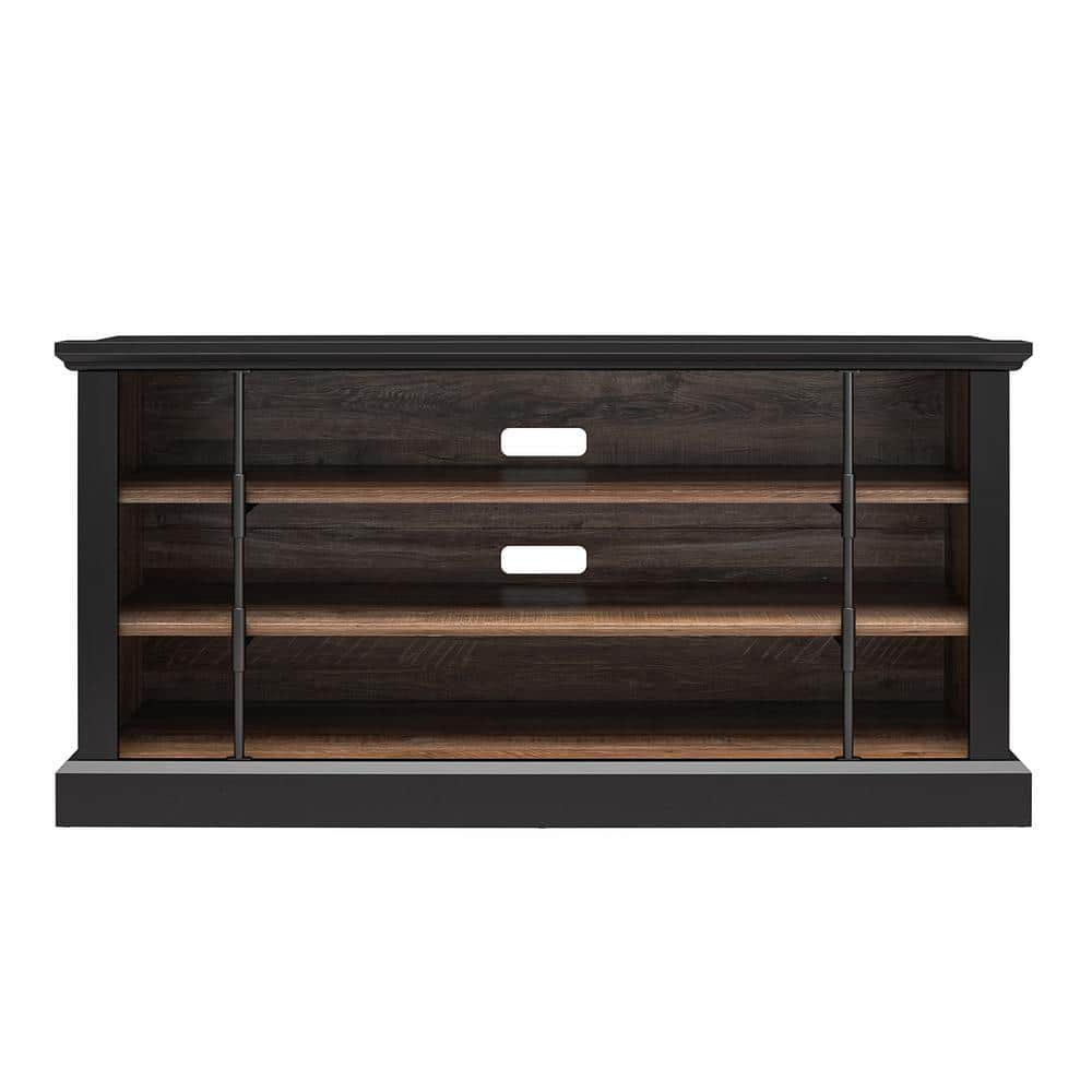 Hutton Rustic TV Stand for TVs up to 50 in., Black and Walnut