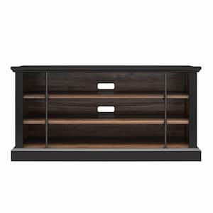 Ameriwood Home Hutton Rustic TV Stand for TVs up to 50 in., Black and Walnut