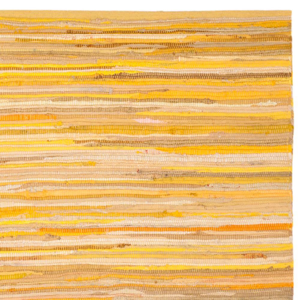 Handmade Multicolor Stripe Wool and Cotton Square Rug 4' x 4'
