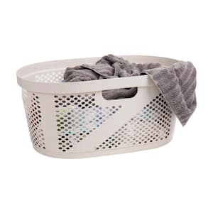 Ivory 10.5 in. H x 14.5 in. W x 23 in. L Plastic 60L Slim Ventilated Rectangle Laundry Basket (Set of 2)