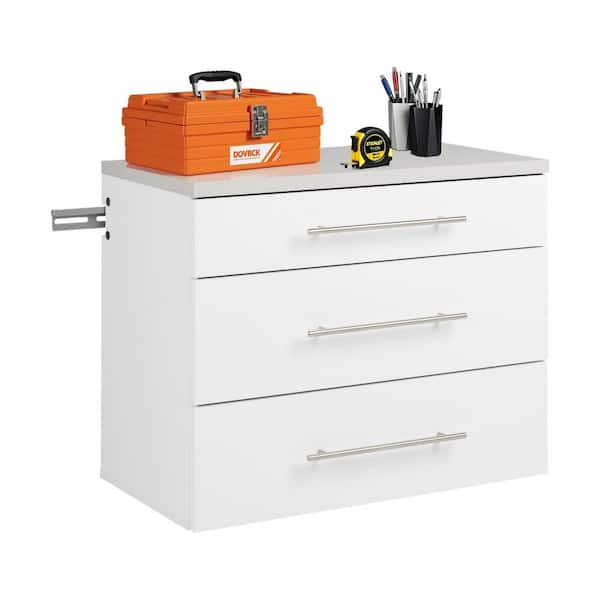 HangUps Collection 30 in. W x 24 in. H x 16 in. D Wood Wall Mounted Garage Cabinet in White