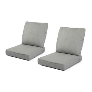 24 x 22 in. 2-Piece Deep Seating Outdoor Lounge Chair Cushion in Light Gray