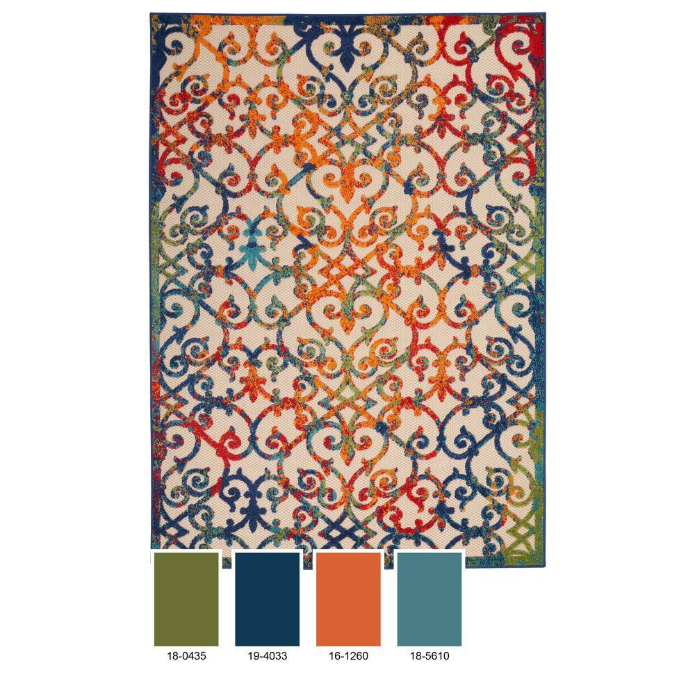 Nourison Aloha 7' x 10' Multicolor Flat Woven Indoor/Outdoor Rug
