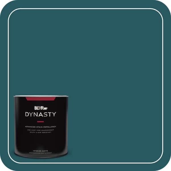 BEHR DYNASTY 1 qt. #PPF-56 Terrace Teal Matte Stain-Blocking Interior Paint and Primer