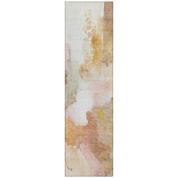 Chantille Machine Washable Indoor/Outdoor Abstract ACN2019 Mauve 2 ft. 3 in. x 7 ft. 6 in. Runner Rug