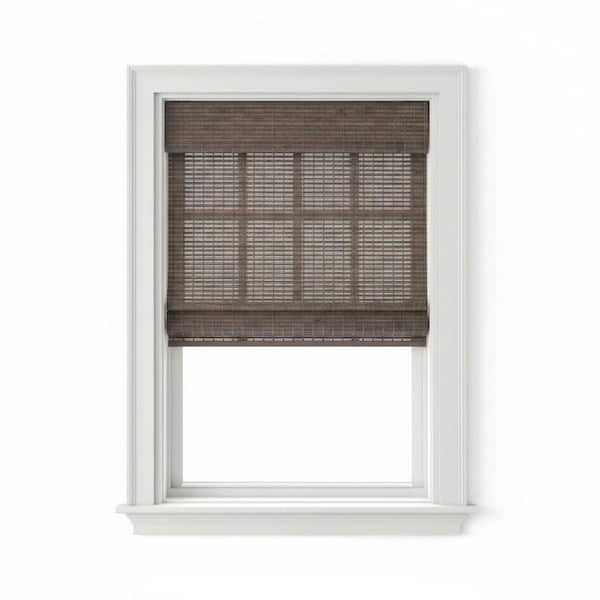72 in W X 72 in L Warm Gray Harborside Cordless Bamboo Roman Shade