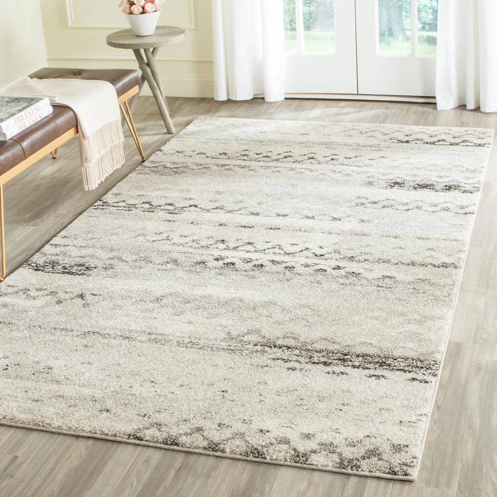 Abstract Shag Elegance 6' x 9' Gray Synthetic Area Rug